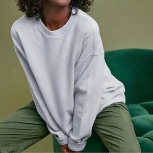 AERIE New Love Corded Oversized Sweatshirt XS SMALL WHITE‎ Abercrombie & Fitch